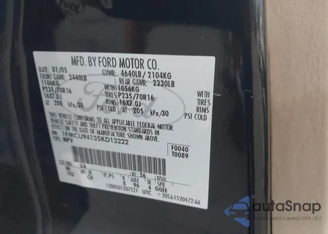 2005 Ford Escape Limited из США, поврежденный, VIN 1FMCU94135KD13222